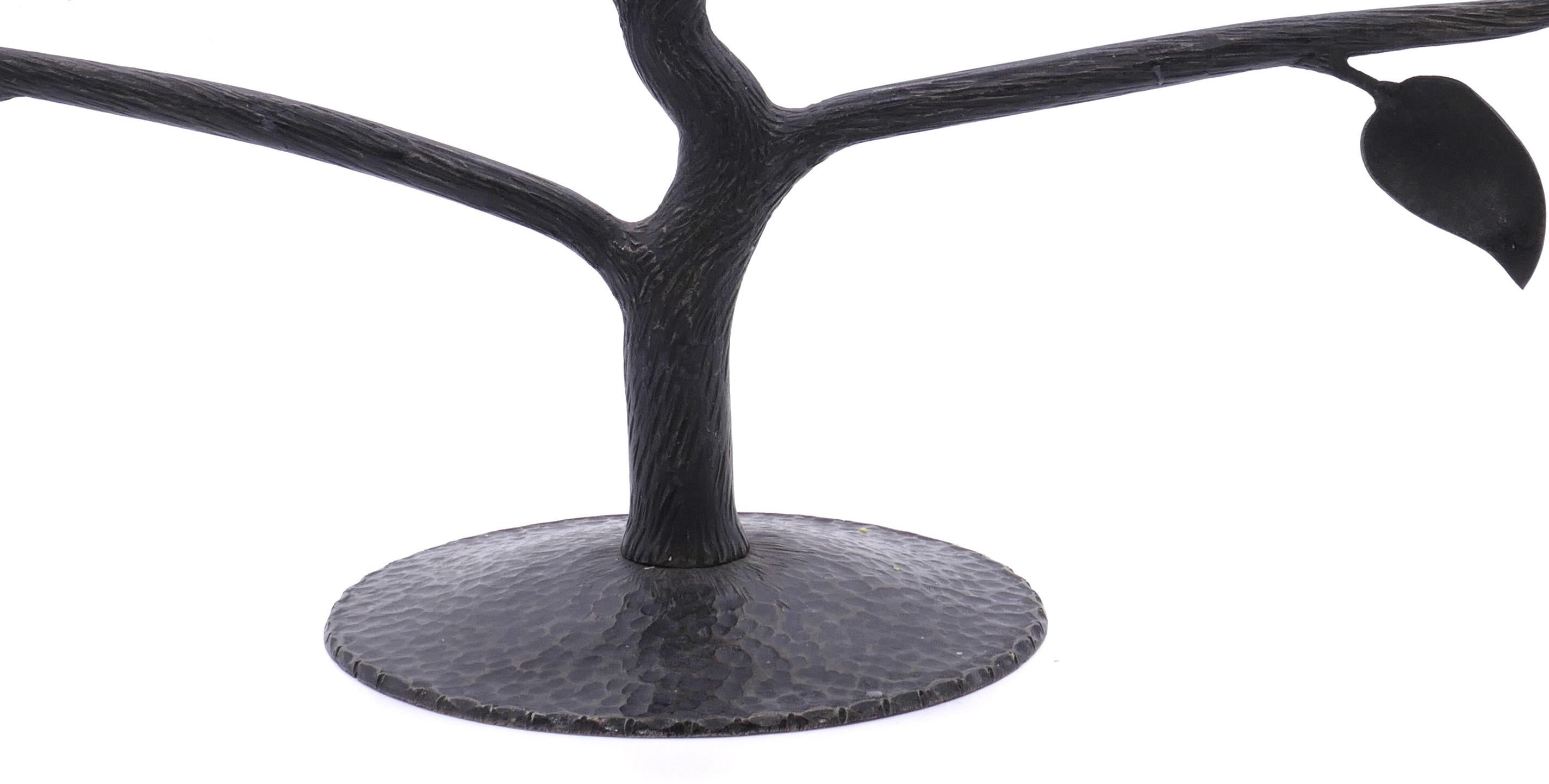 Floral Candleholder, Black, Iron Made, Northern Europe Mid-20th Century 1