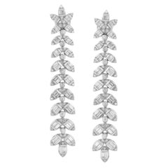 1.82ct Baguette Diamond 14K White Gold Drop Earrings