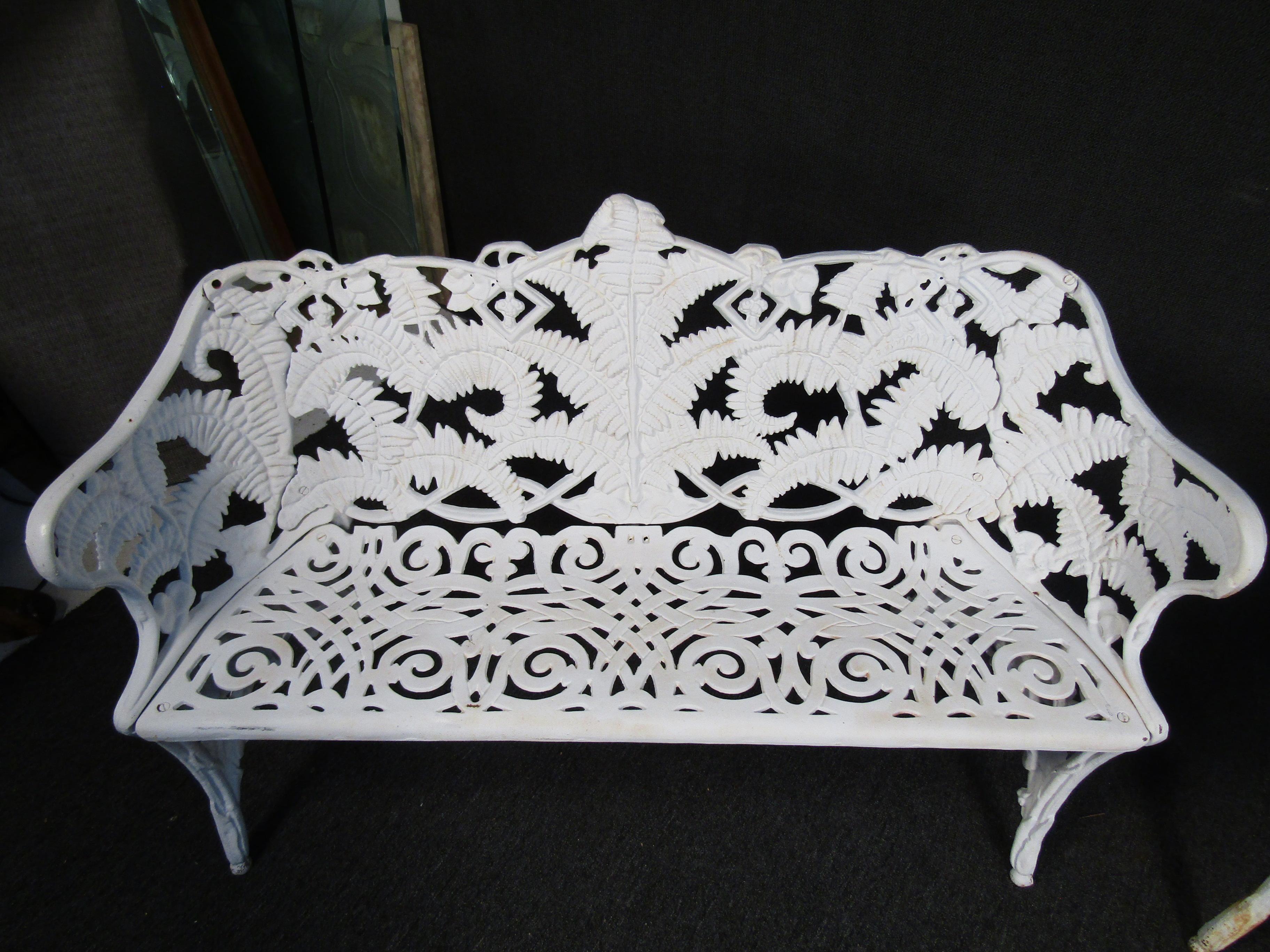 20th Century Floral Cast Iron Benches