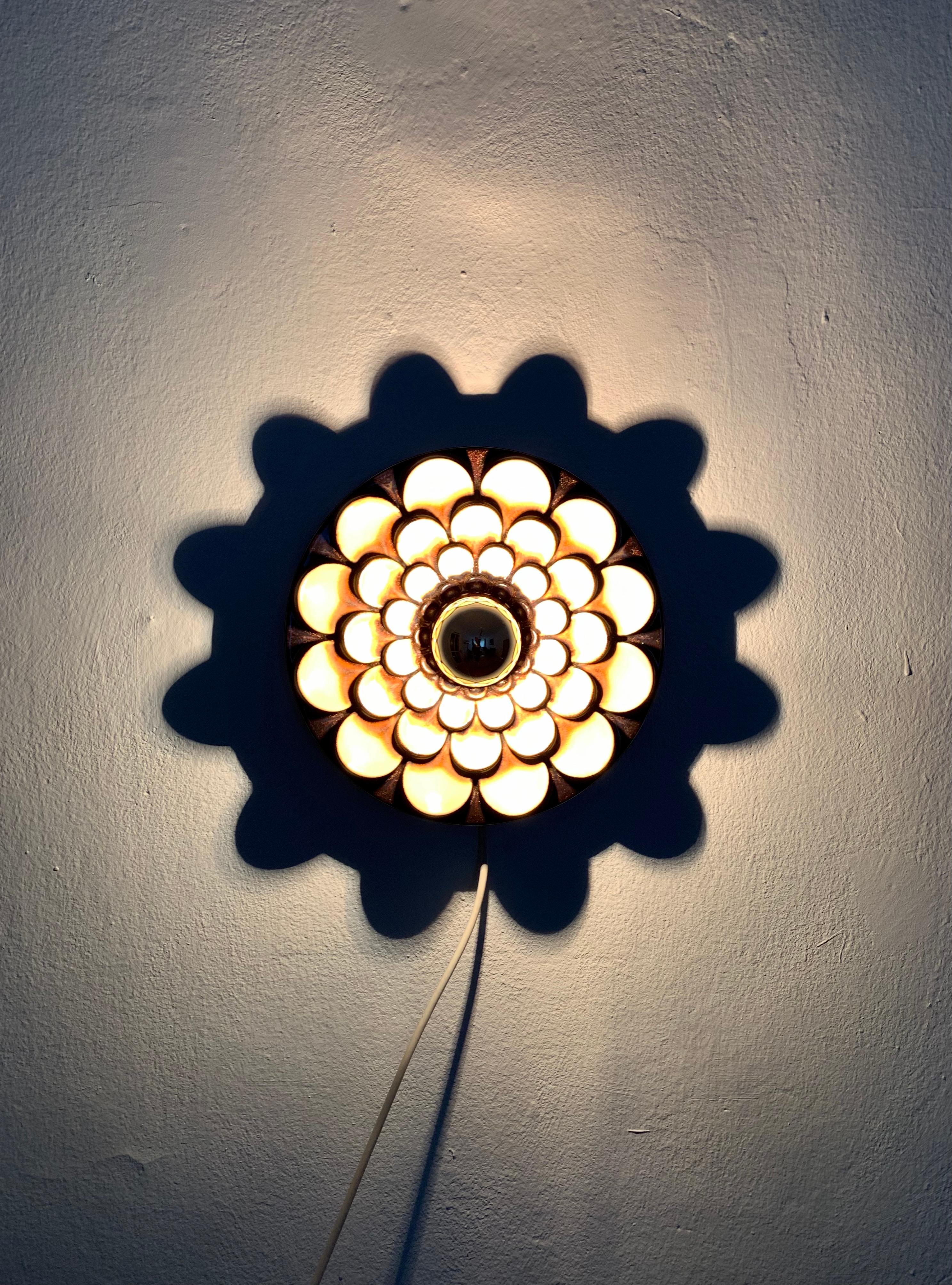 Floral Ceramic Wall Lamp For Sale 2