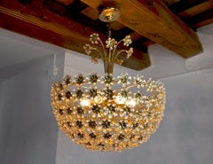 Floral Chandelier in Crystals Cut by Bakalowits and Söhne, Austria, 1970