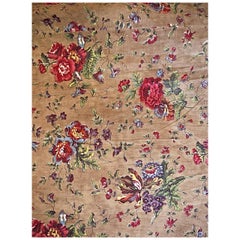 Antique Floral Chintz Cotton Curtain, French, Early 19th Century