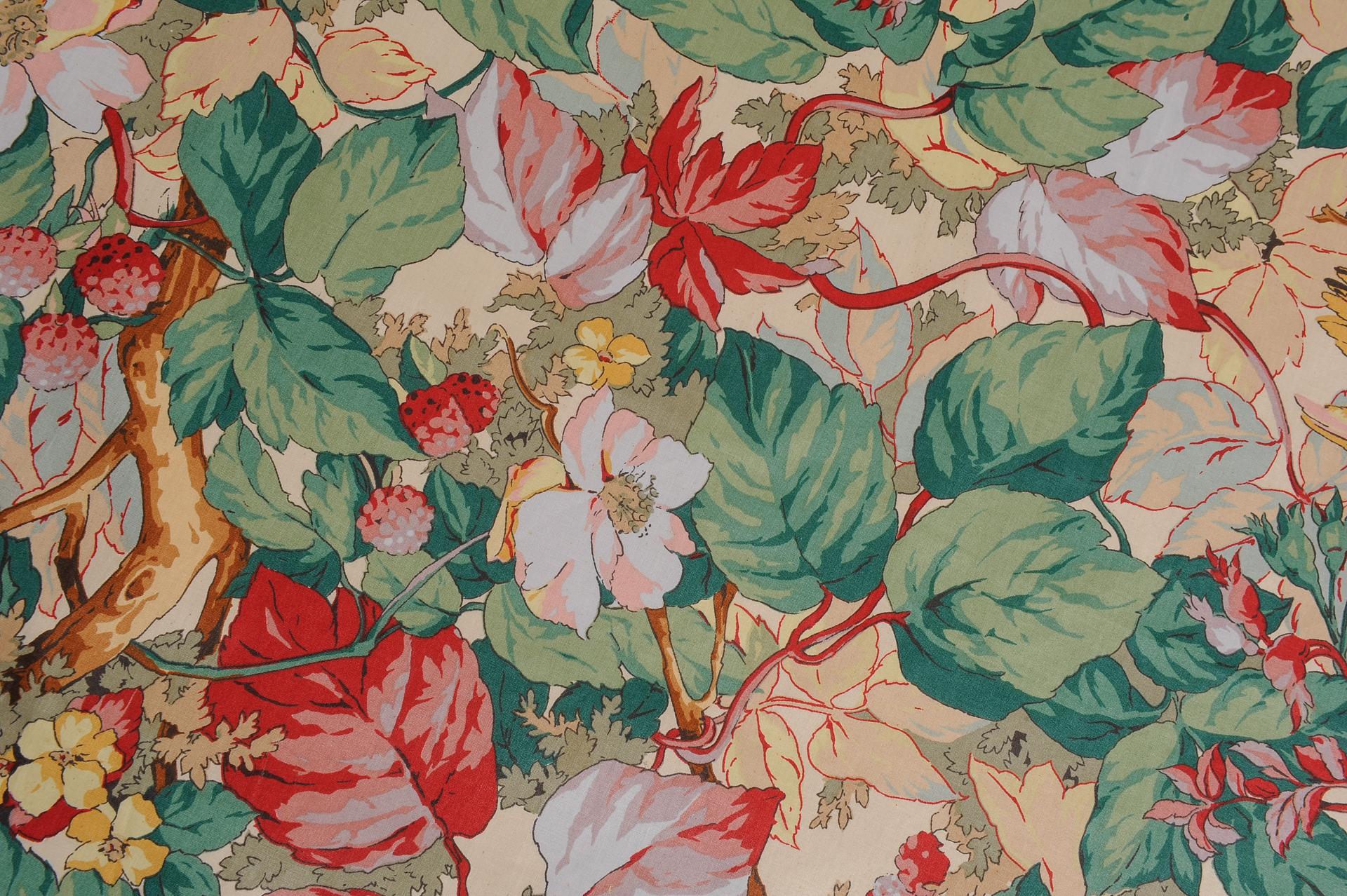 Dutch  Curtain Textile Fabric from Netherland : Floral Chintz For Sale