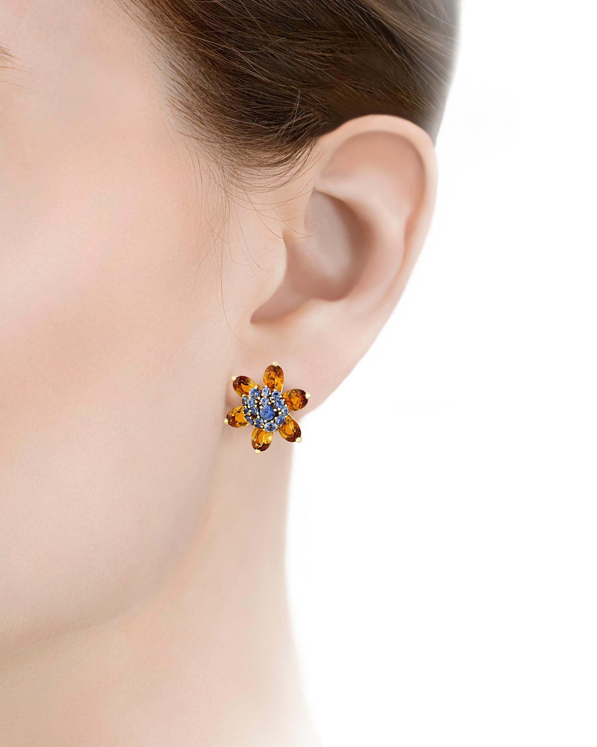 Modern Floral Citrine Earrings by Van Cleef & Arpels