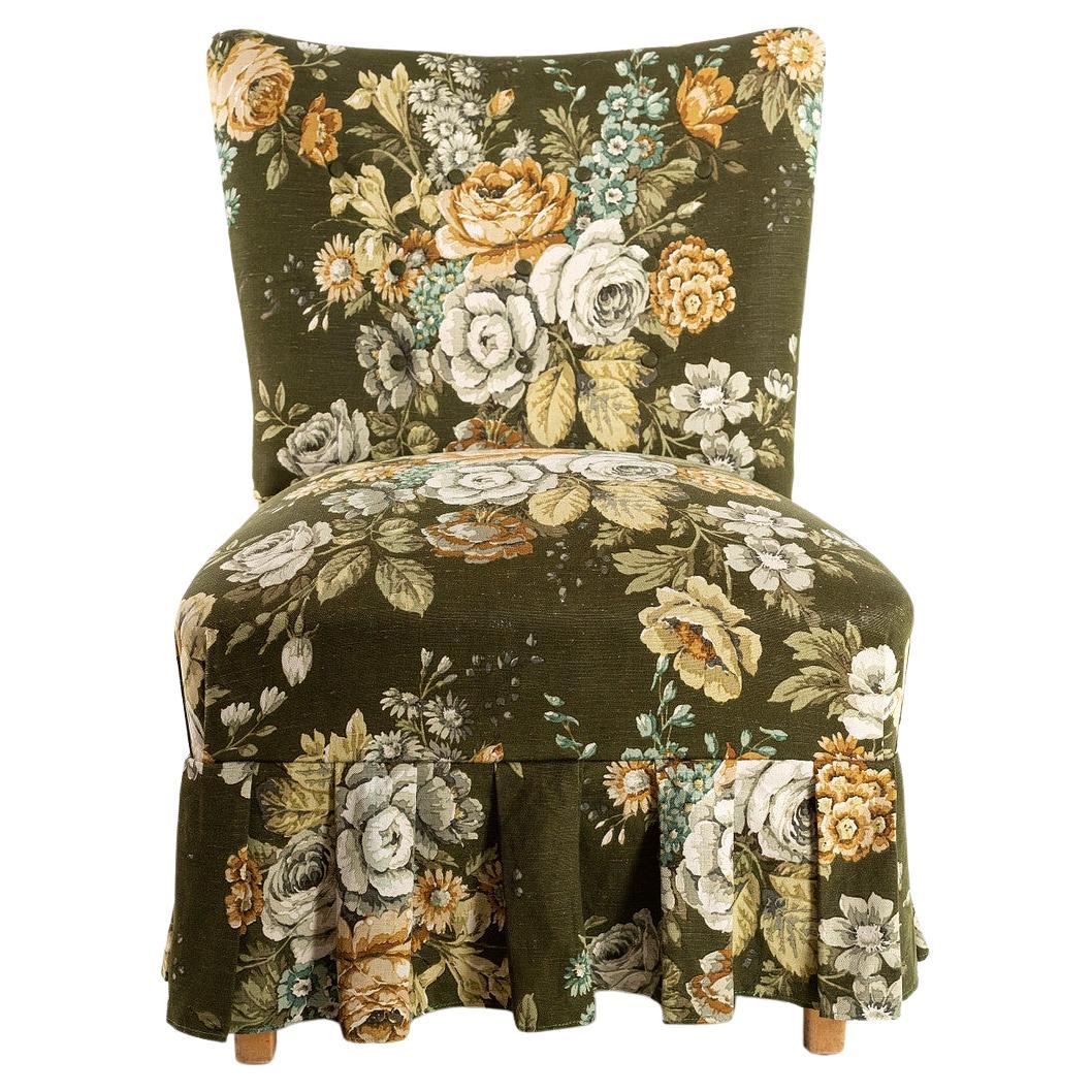 floral club chair 20th century For Sale