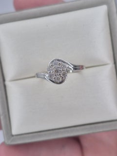 Floral Cluster Ring Band 925 Sterling Silver Moissanite Ring.
