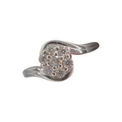 Floral Cluster Ring Band 925 Sterling Silver Moissanite Ring.