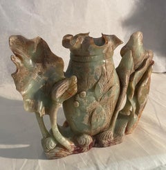 Blumenkomposition, Gruppe, Jade, China, 19. Jahrhundert