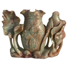 Composition florale, groupe, jade, Chine, XIXe siècle