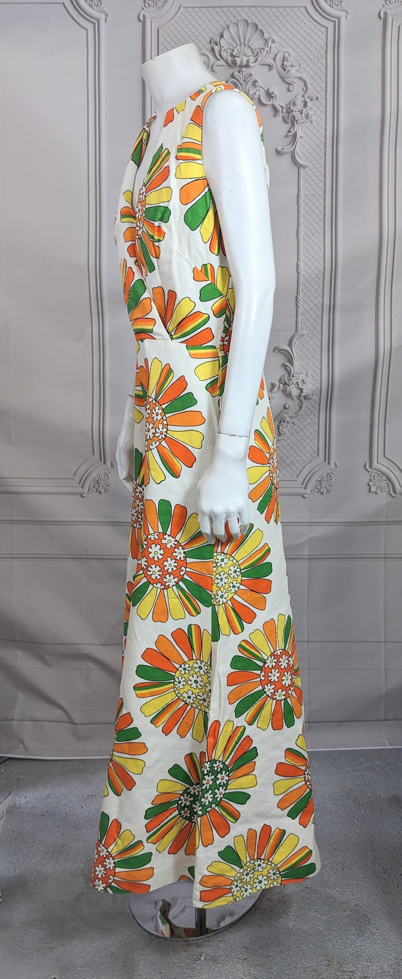 Floral Cotton Twill Mod Jumpsuit In Good Condition For Sale In New York, NY