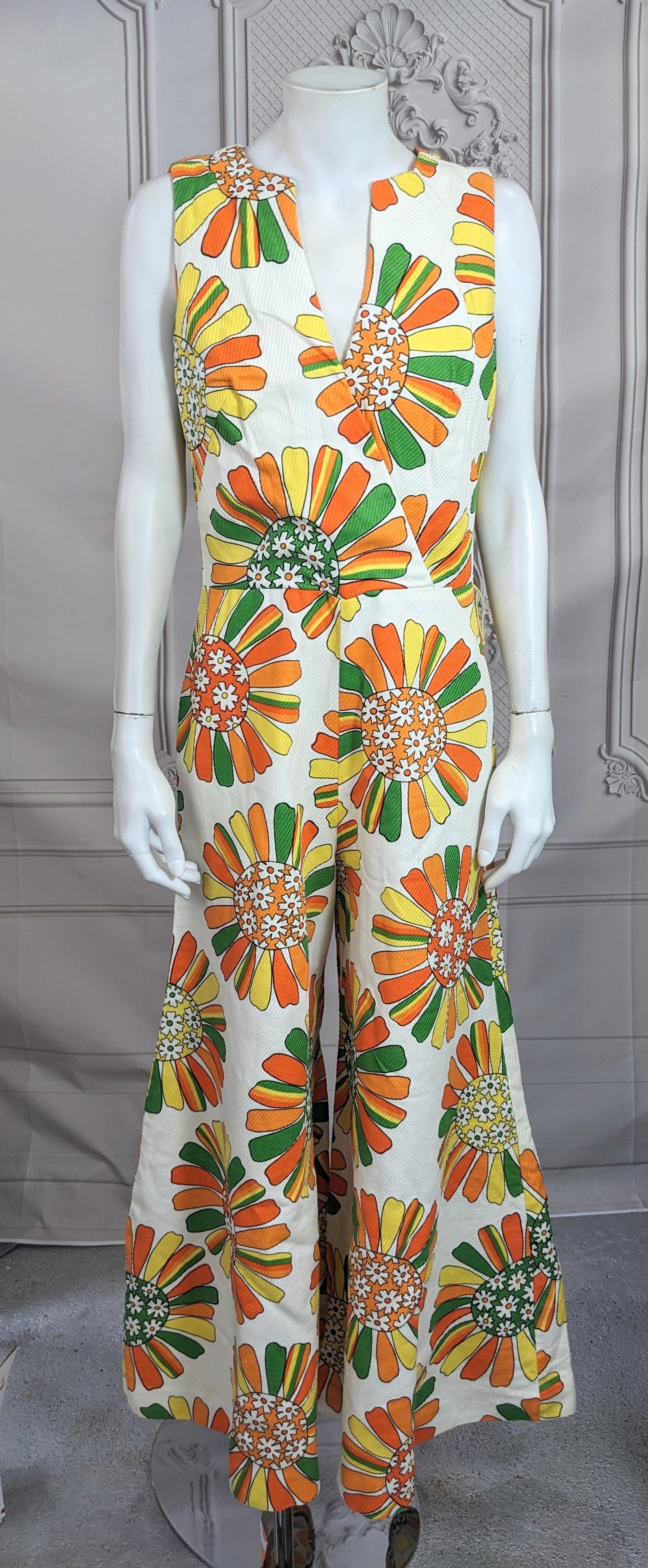 Floral Cotton Twill Mod Jumpsuit