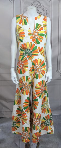 Floral Cotton Twill Mod Jumpsuit