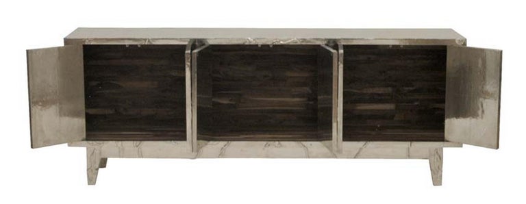 Floral Credenza in White Metal For Sale 8