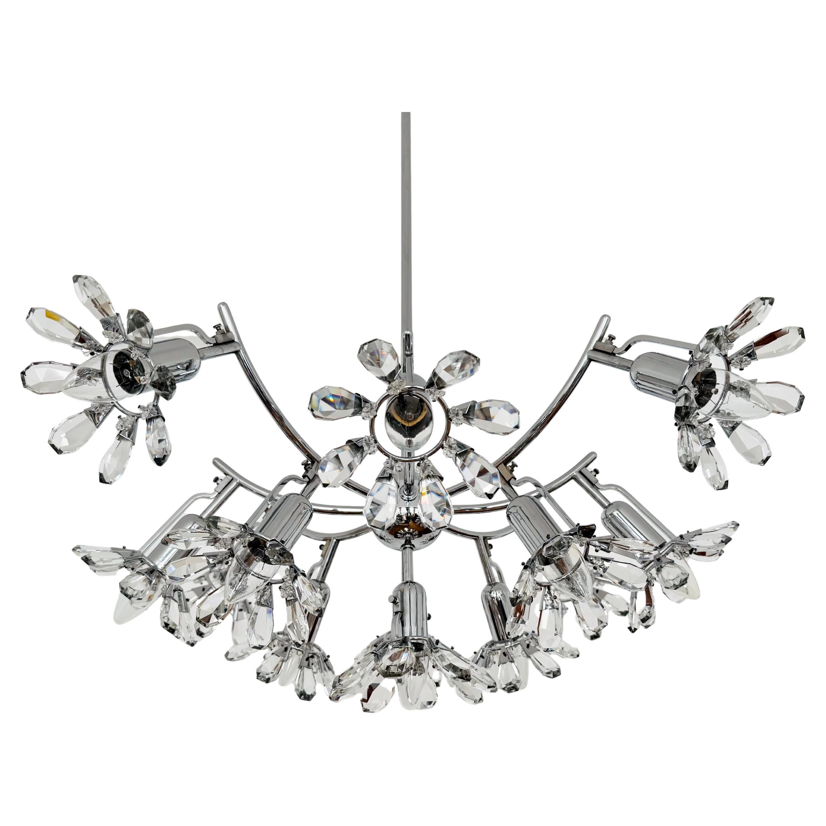 Lustre floral en cristal de Bakalowits en vente