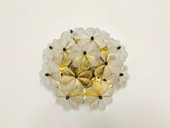 Applique florale en verre cristal d'Ernst Palme