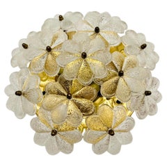 Lampada da parete in cristallo floreale di Ernst Palme