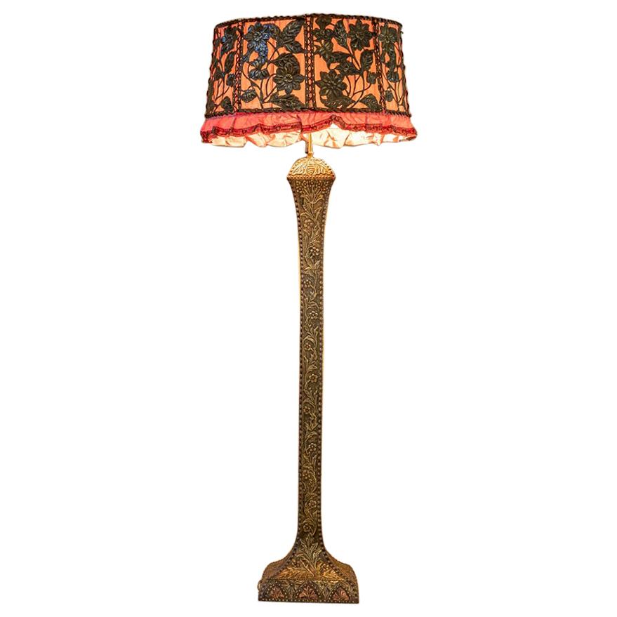 Floral Decorated Floor Lamp from the 1930s