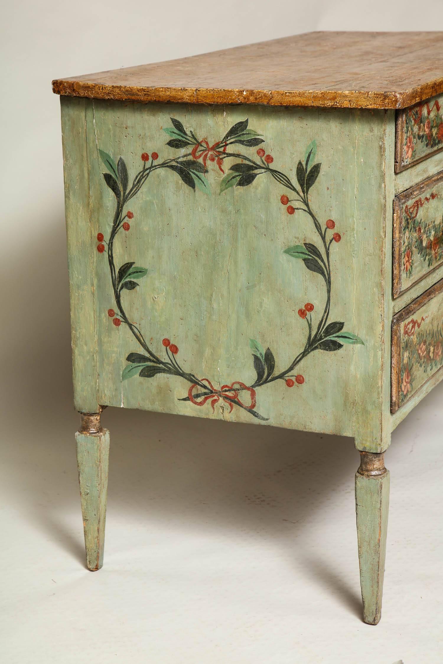 Poplar Decorated Venetian Neoclassical Commode For Sale