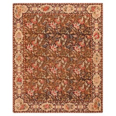 Tappeto a tessitura piatta Floral Design Antique English Needlepoint 6'3" x 7'9"