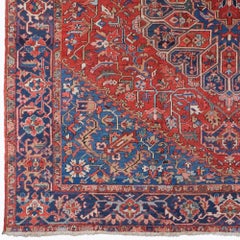 Floral Design Antique Hand Knotted Carpet - Late 19th Century