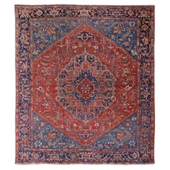 Floral Design Antique Hand Knotted Carpet - Late 19th Century