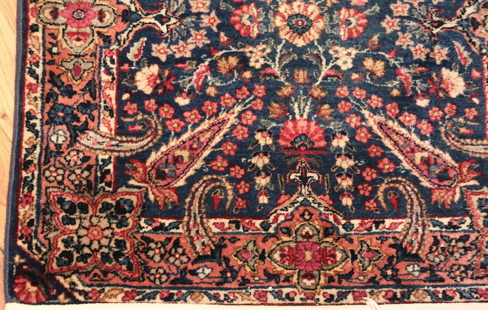 Kirman Floral Design Antique Persian Kerman Runner Rug. Size: 2 ft 6 in x 25 ft 6 in