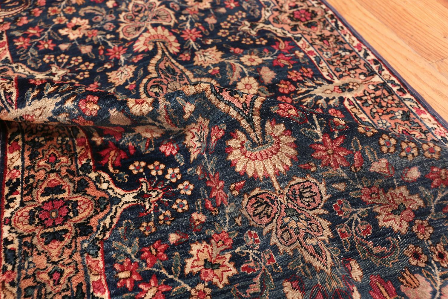 Floral Design Antique Persian Kerman Runner Rug. Size: 2 ft 6 in x 25 ft 6 in In Good Condition In New York, NY