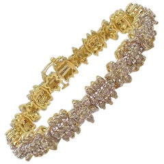 Floral Design Diamond Line Bracelet