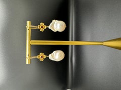 Floral design Drop Earring with round ruby in a bezel set