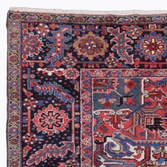 Floral Design Hand Knotted Antique Carpet - Late 19th Century