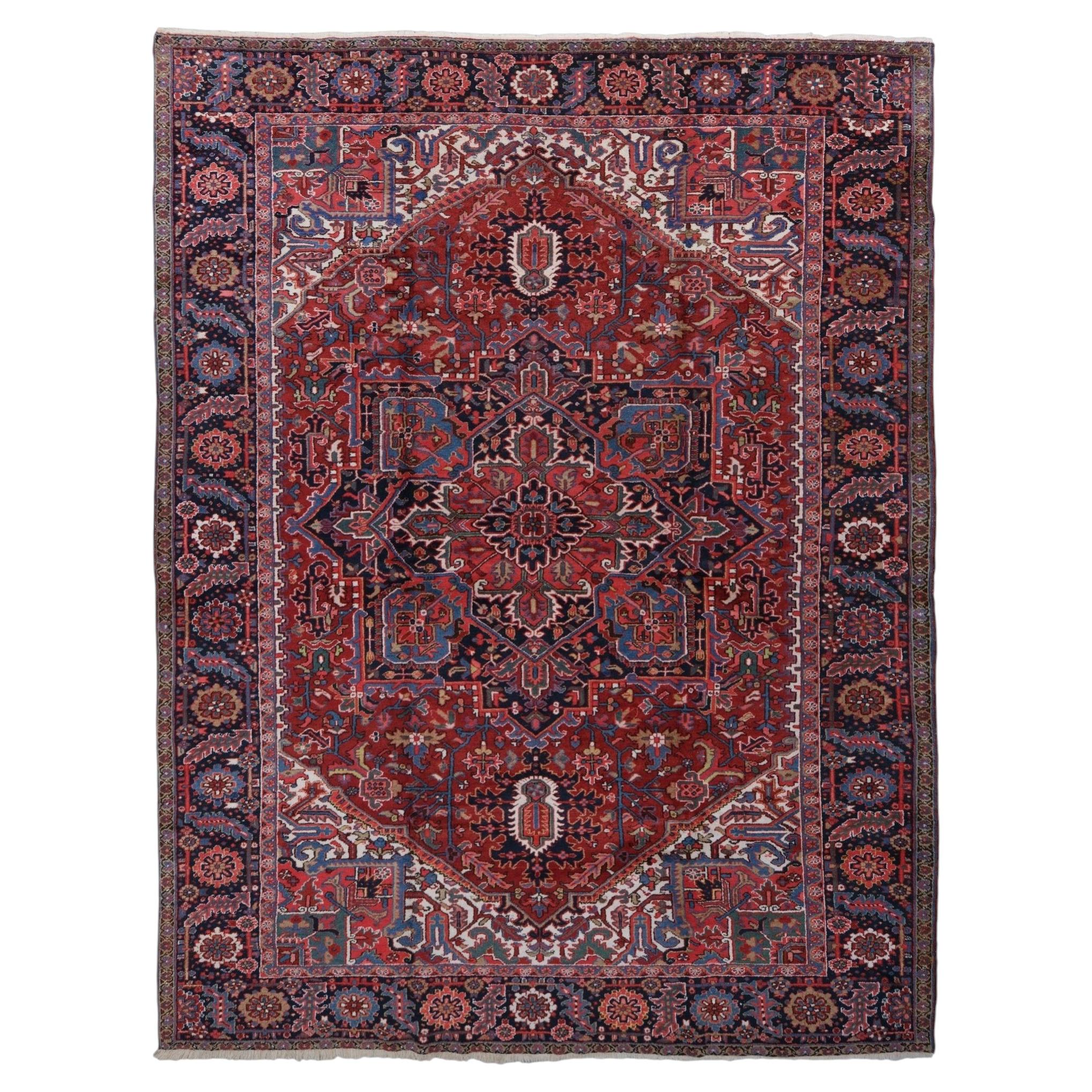 Floral Design Hand Knotted Antique Carpet - Late 19th Century