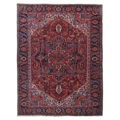 Floral Design Hand Knotted Antique Carpet - Late 19th Century