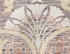 Floral-Design Traditional Light Gray Rug "Cuenca" by Doris Leslie Blau