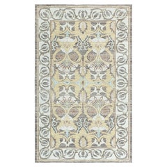 Floral-Design Traditional Light Gray Rug "Cuenca" by Doris Leslie Blau
