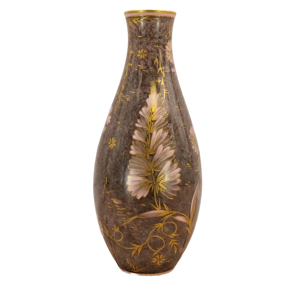Floral Details German Porcelain Decorative Vase by Rosenthal For Sale 4