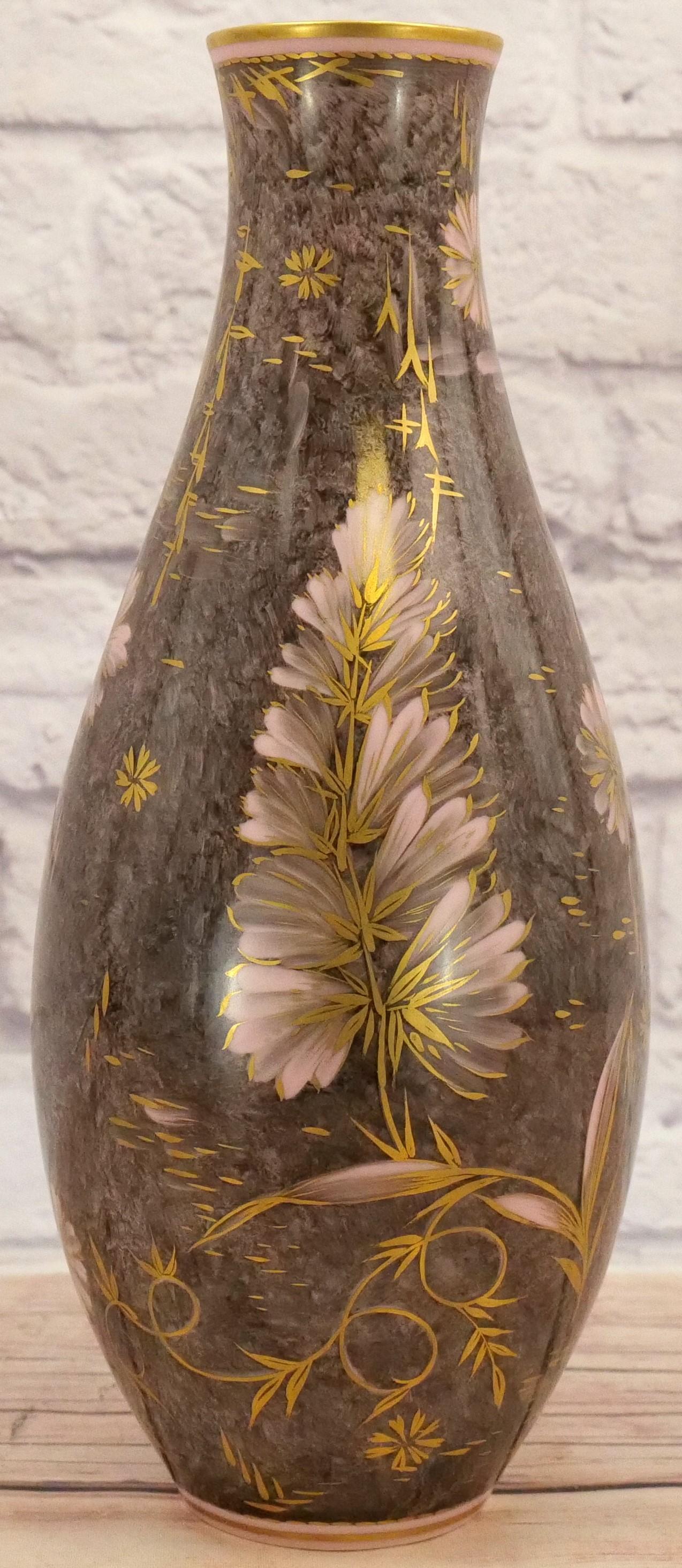 Floral Details German Porcelain Decorative Vase by Rosenthal For Sale 1