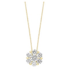 Floral Diamond 0.51ct Pendant with chain