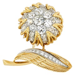 Floral Diamond and Gold Brooch by Van Cleef & Arpels, 18.00 Carat