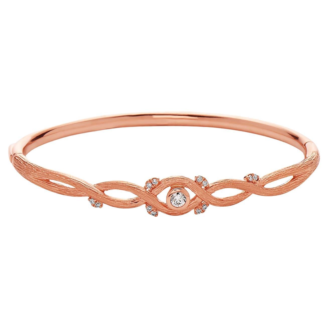 Floral Diamond Bracelet With Diamonds Made In 18k Rose Gold