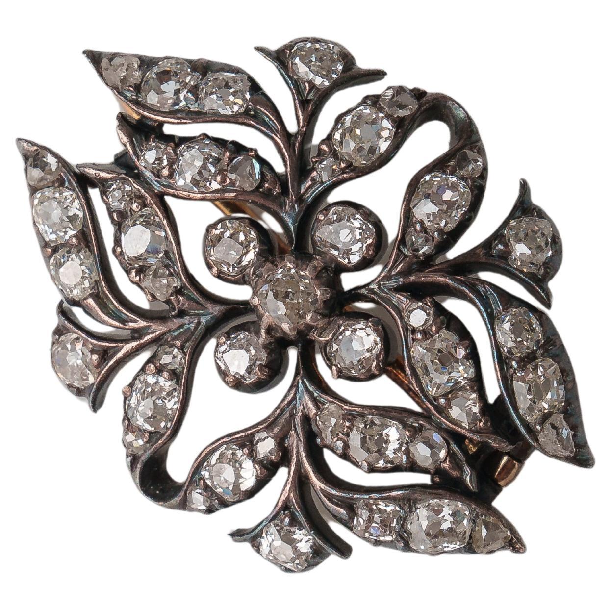 Floral Diamond Brooch, Early 19th Century