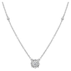 Collier en or blanc 18 carats avec un ensemble de diamants naturels de 0,39 ct, cadeaux pour les anniversaires importants
