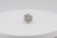 Floral Diamond Cluster Ring in 14K White Gold  2.49ct Total
