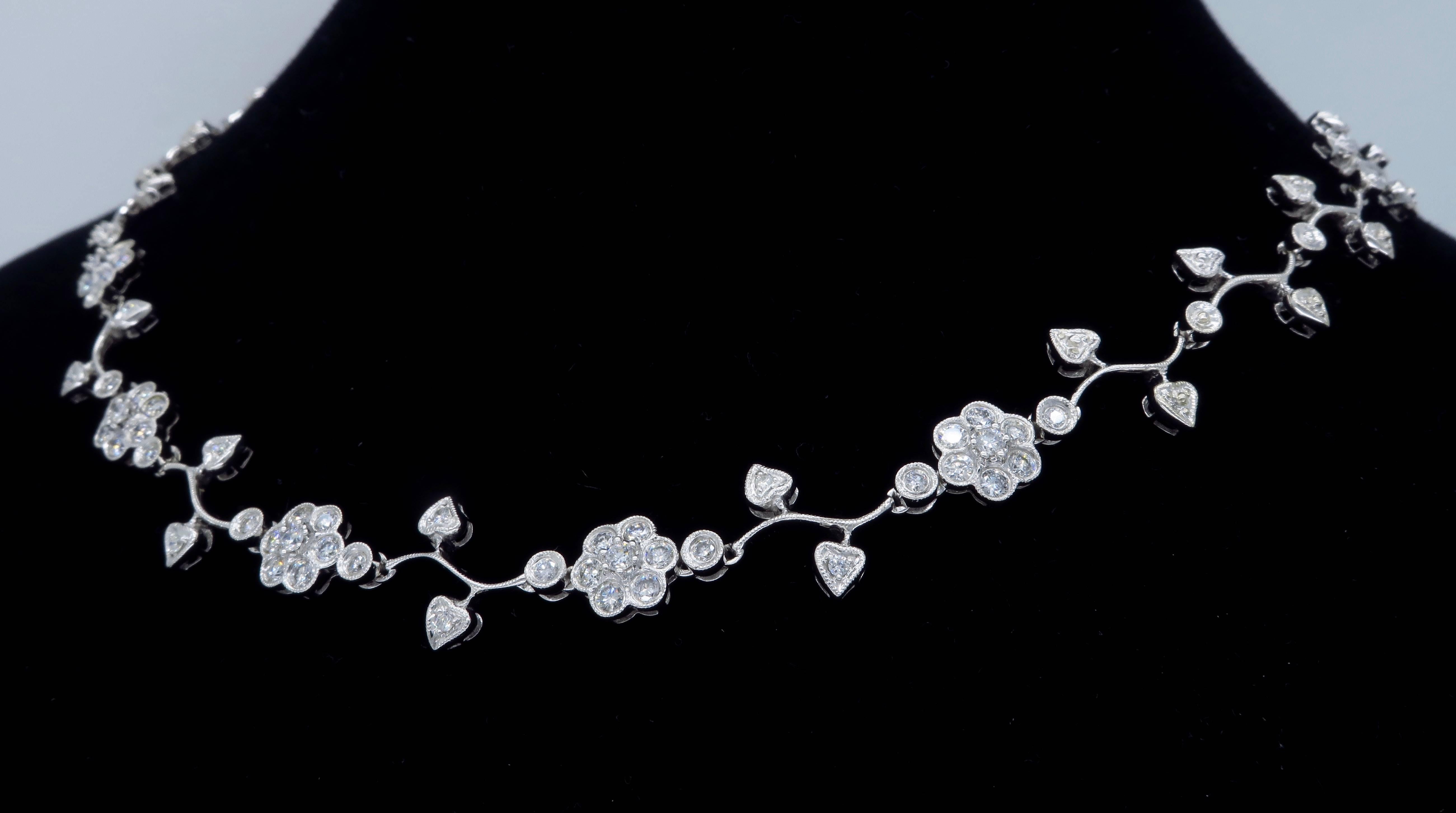 Floral Diamond Necklace 2