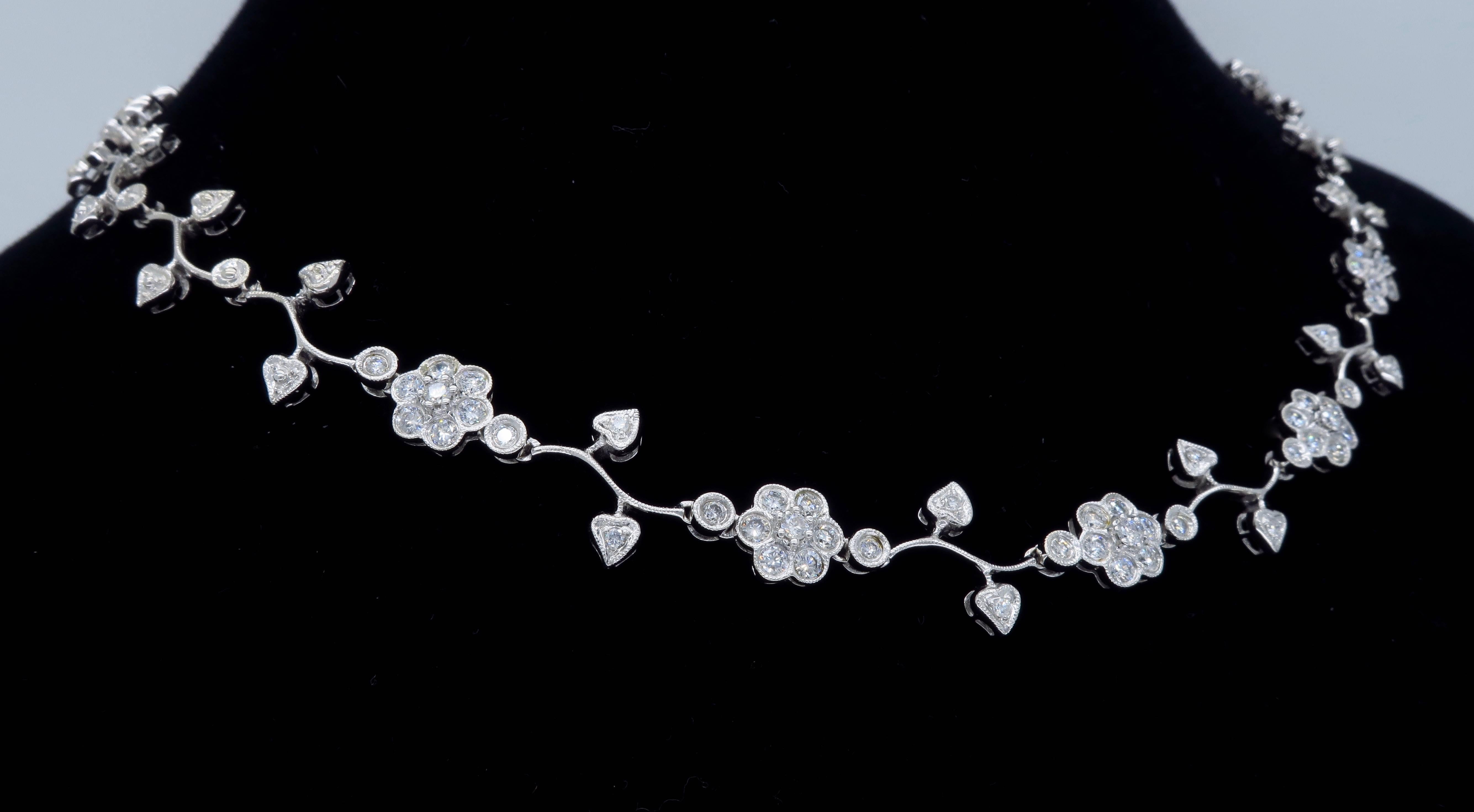 Floral Diamond Necklace 3