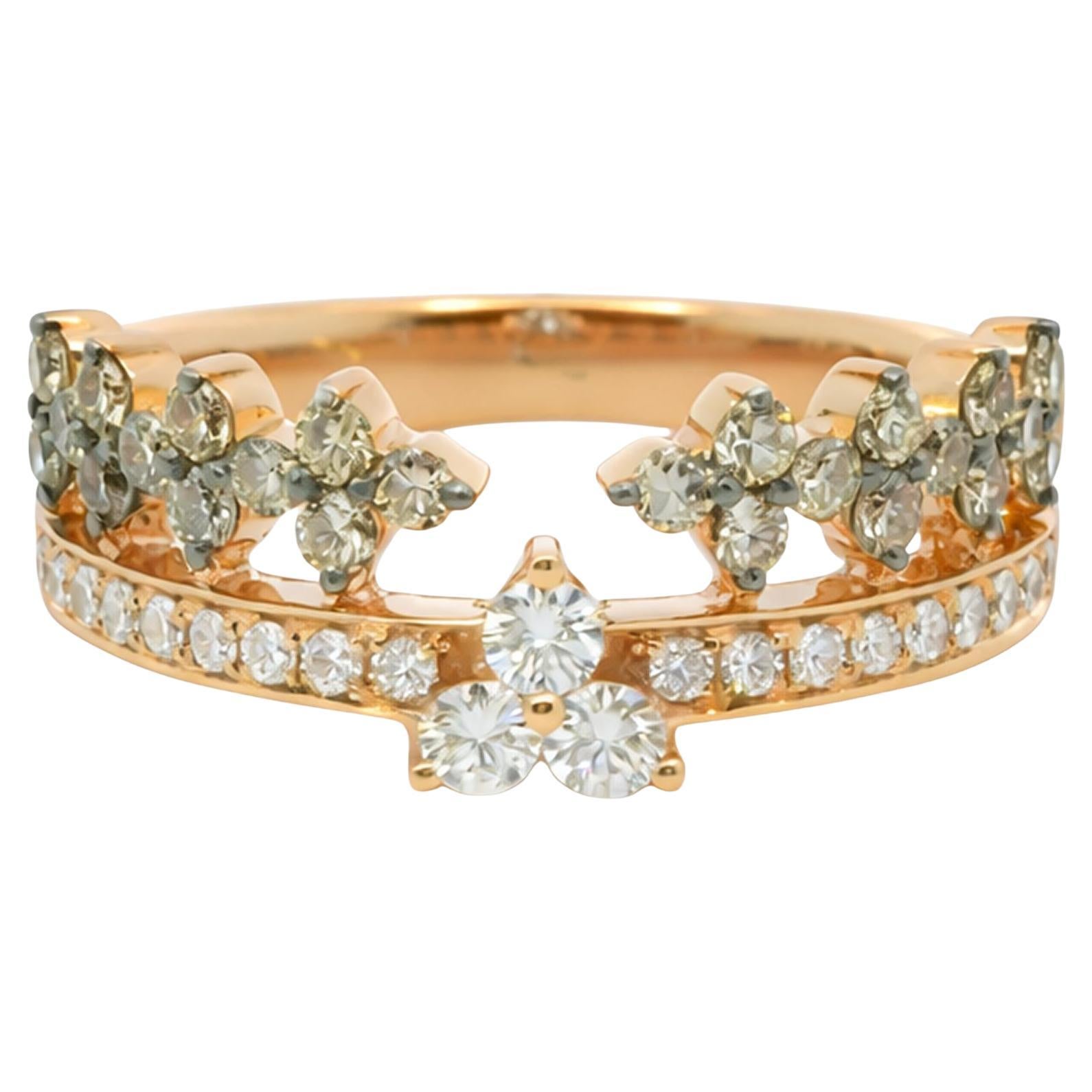 Floral Diamond Open Band For Sale