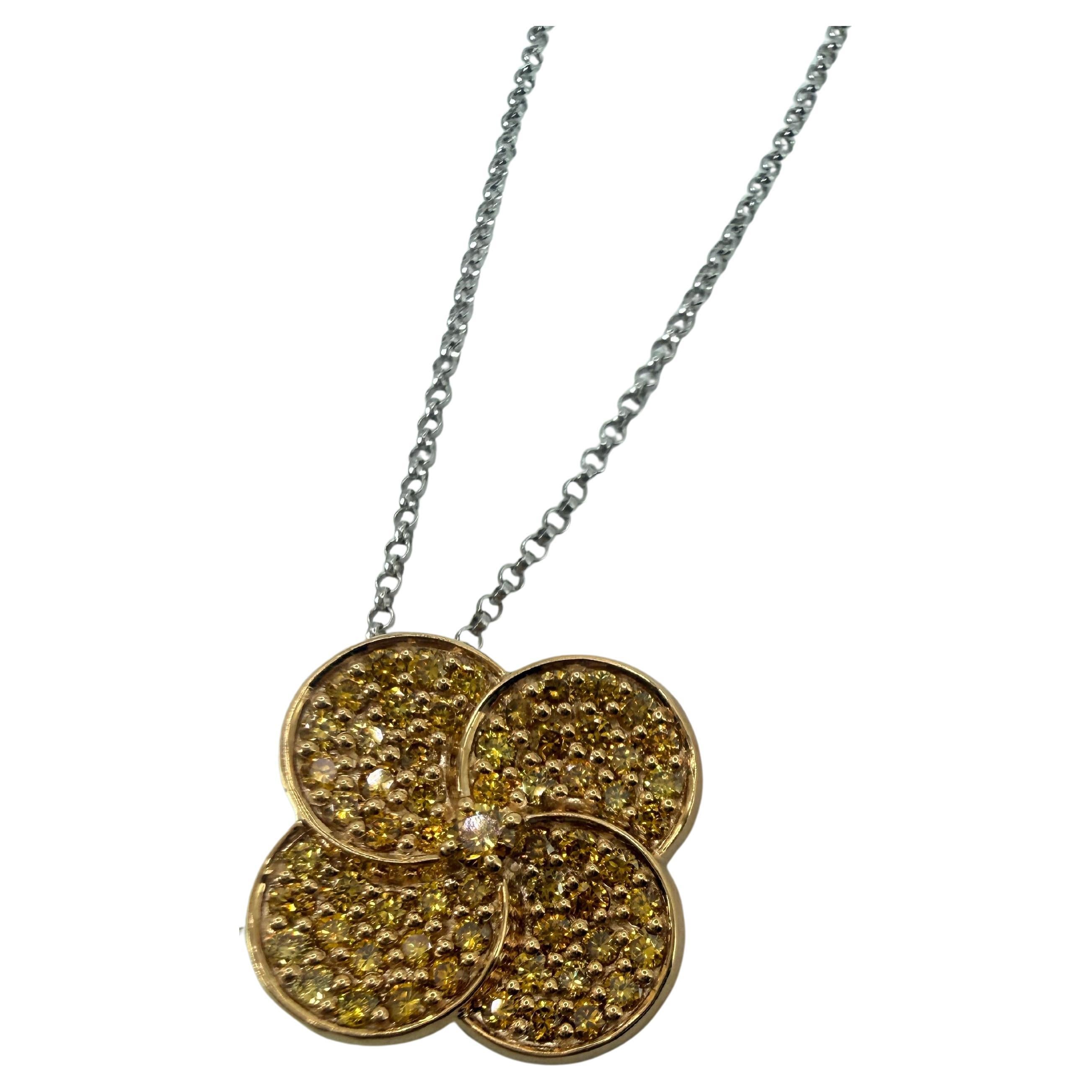 Floraler Diamant-Anhänger 0,95 Karat 14KT Gold