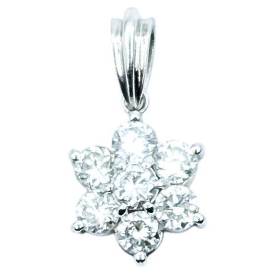 Floral Diamond Pendant in Platinum