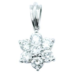 Floral Diamond Pendant in Platinum