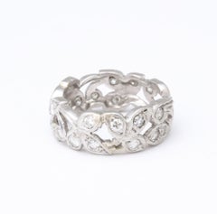 Floral Diamond Platinum Band