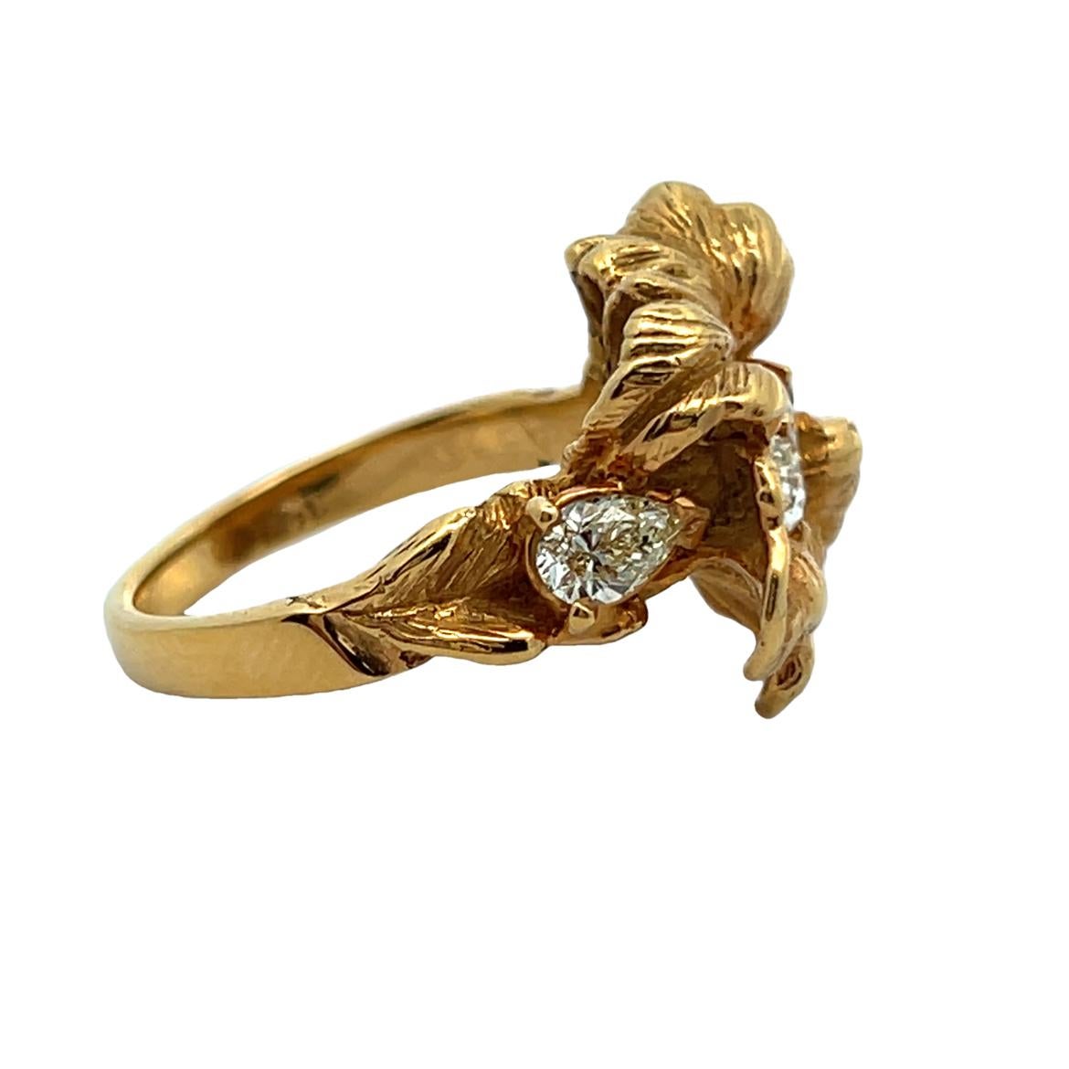 Floral Diamond Ring For Sale 4